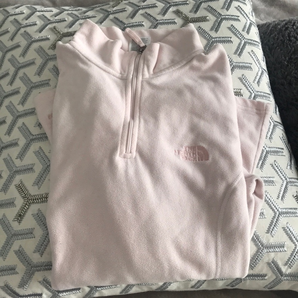 North face light pink cutest quarter zip and comfy